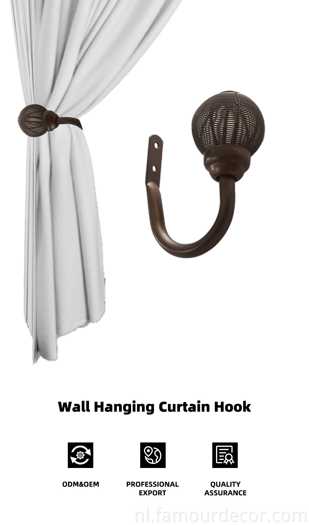 curtain hold back with finial